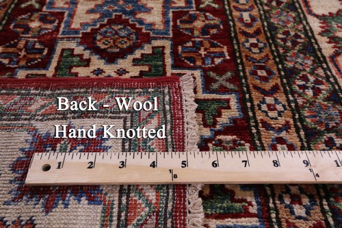 Runner Super Kazak Handmade Wool Rug 2' 7" X 10' 2" - Q18216 - Picture 7 of 8