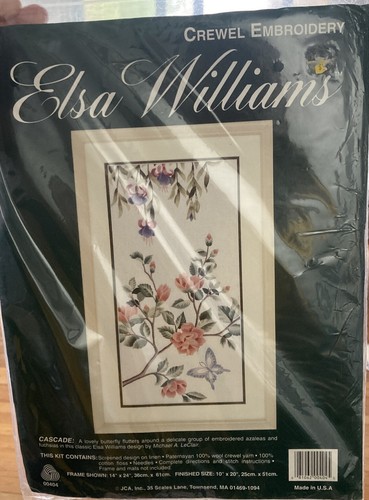 Elsa Williams Cascade Crewel Stickpackung 00404 10" x 20" Neu in Verpackung