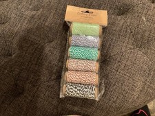 Hemptique Cotton Baker's Twine 6 Mini Spools 2-Ply 65'-Garden Party -