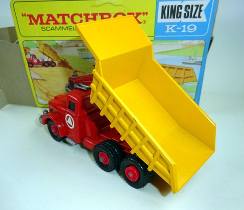 Matchbox Kingsize K-19A Scammell Tipper Truck rot & gelb top in Box - Bild 9 von 10