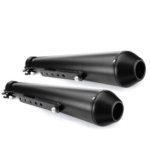 2PCS Fit For Harley Reverse Cone Megaphone Exhaust Pipe Motorcycle Mufflers New - Picture 2 of 10