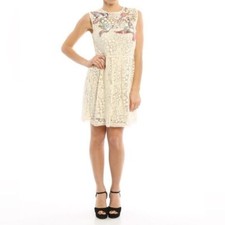 Red Valentino Dresses | Valentino Red Floral Macrame Embroidered Dress
