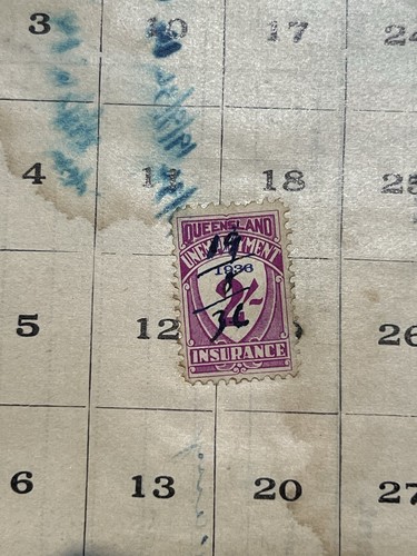 Unemployment Insurance Contributions Book Vintage 1936 HALIFAX QLD Inc 32 Stamps - Picture 14 of 16