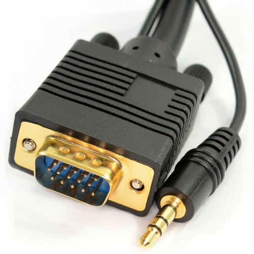 2m Svga 15 Pin Zu DB15 Kabel Mit Klinkenkabel Audio Voll Verkabelt Schwarz - Bild 2 von 11