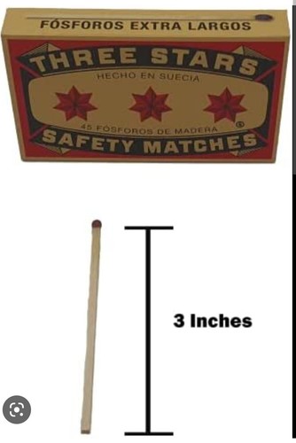 Swedish Match Three Stars Extra Long Safety Matches 6 Packs of 45 Strike each PK - Picture 2 of 10