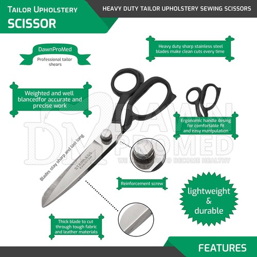 Heavy Duty Tailor Upholstery Scissors Sewing Shears Dressmaking Carpet German Gr - Picture 12 of 20