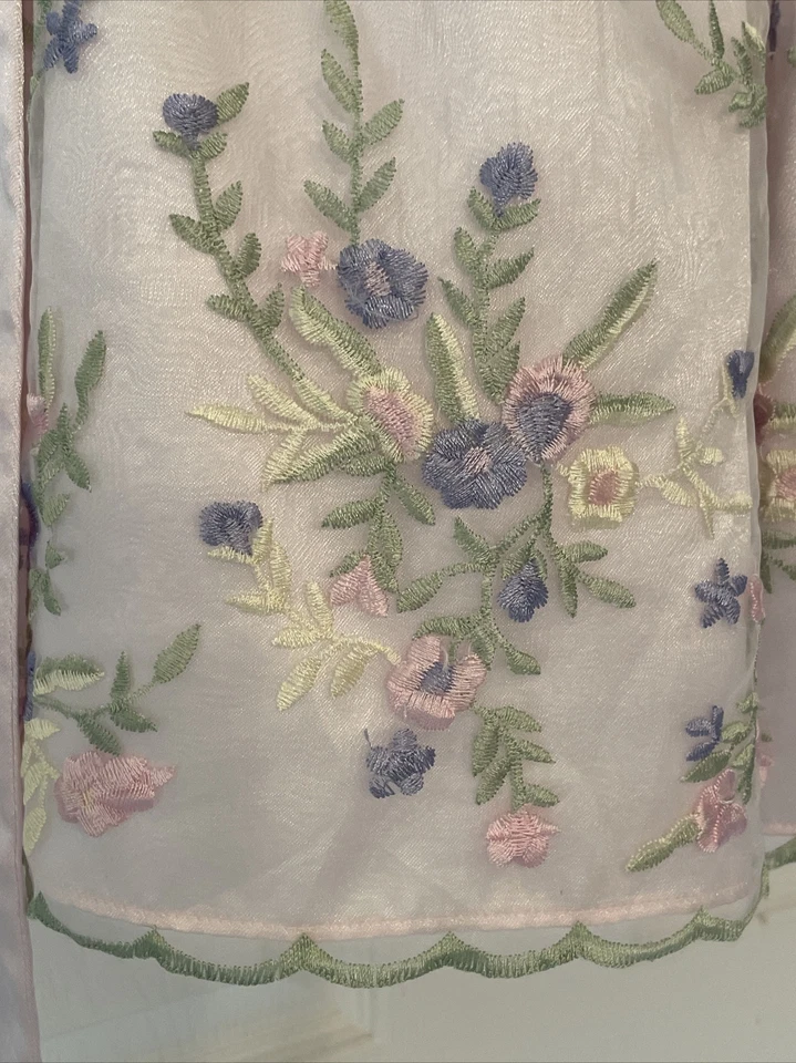 Vestido Rosa Cenicienta 2T Niñas Púrpura Rosa Marfil Flor Bordado Borde Verde Foto 4 de 4