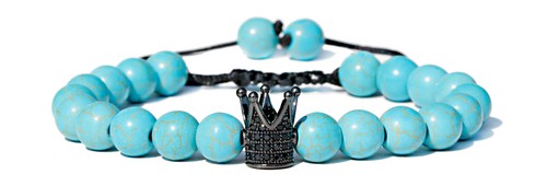 Men's Cubic Zircon Crown Beads Bracelets Natural Tiger Eye Adjustable Bracelets - Picture 8 of 34