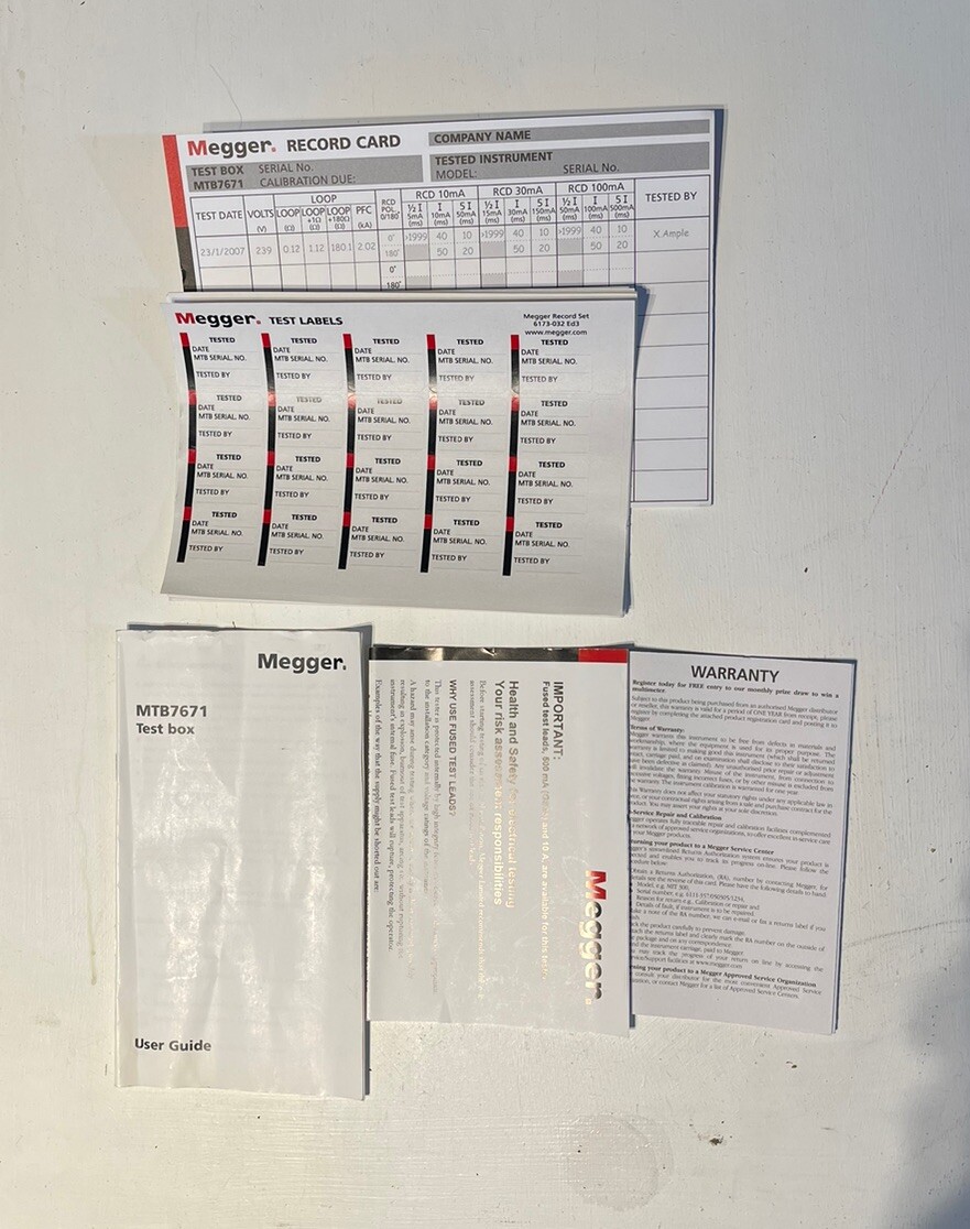 Megger MTB7671 ENBS Calibration Tester Test Box eBay