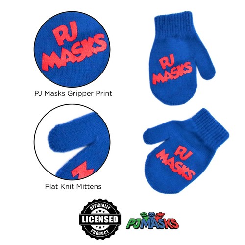 E-One Toddler Winter Hat and Kids Mitten or glove Set, PJ Masks Beanie Age 2-7 - Picture 12 of 39