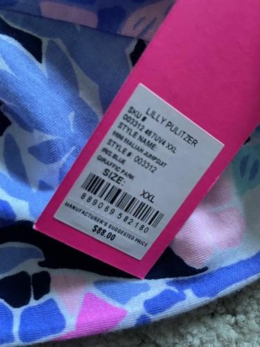 Lilly Pulitzer Girls Size XXL 16 Mini Maliah Jumpsuit in Iris Blue Giraffic Park - Picture 4 of 8