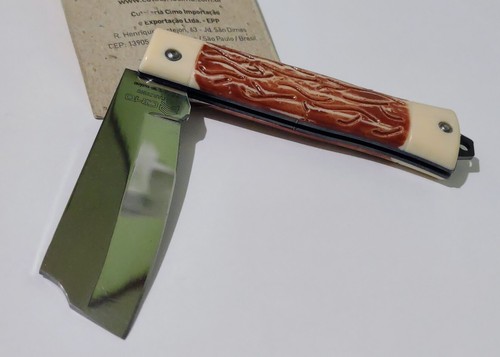 CIMO BRAND BRAZILIAN BUSH KNIFE HUNTING POCKET KNIFE W/ TREE BARK SCALES !!! - Bild 5 von 7