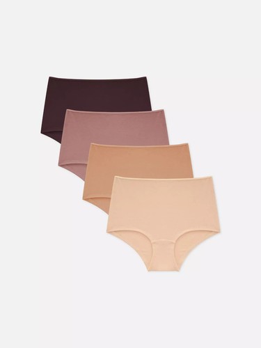 Primark Womens 4 Pack Full Briefs Knickers Underwear Cotton Black/White/Color - Picture 3 of 6