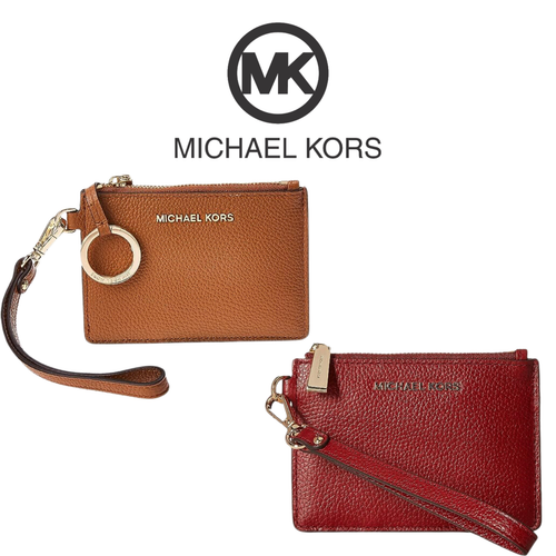 Michael Kors Jet Set Small Leather Coin Purse - Acorn / Oxblood - RRP: $58
