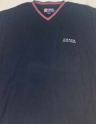 Pullover vintage Chaps Ralph Lauren para hombre L acanalado bordado deletrear logotipo - Imagen 4 de 9