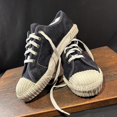 Vtg 1990 Vans Shoes Size 9.5 Womens Plimsoll USA Navy Blue Suede Ribbed Bumper - Picture 5 of 24