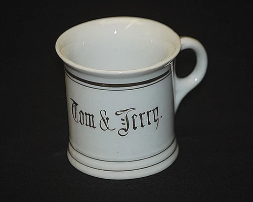Old Vintage Tom & Jerry Mug White Cup w Gold Trim Japan