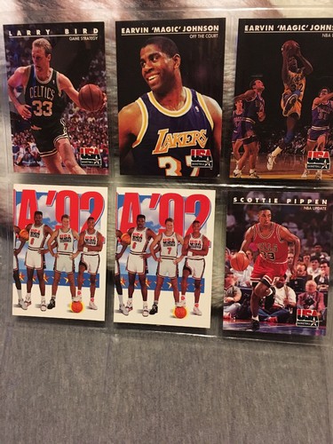 USA Basketball 92 Dream team Lot Of 15 Cards Malone Bird Magic Pippen Mullin - Picture 5 of 6