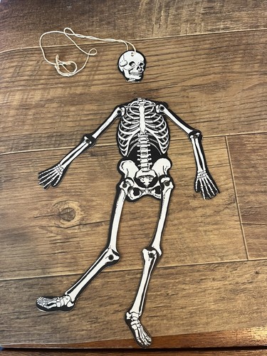 Vintage Halloween hängendes Skelett 40er Jahre Dekoration Party MIT ENTFERNTEM KOPF