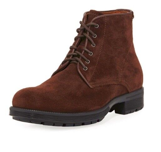 Aquatalia Harvey Waxy Suede Brown 6 eye Lace-up Boots 8.5 Mens ITALY RARE Aquatalia Harvey Waxy Suede Brown 6 eye Lace-up Boots 8.5 Mens ITALY RARE