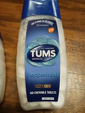 TUMS Peppermint Antacid Tablets - 160 Count - Exp 09/2026