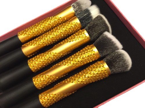 Blingustyle DIAMANTE PROFESSIONAL COSMETIC Face Foundation Makeup Brush Set 5PCS - Picture 6 of 25