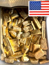 250 Grams Scrap Gold bar For Gold Recovery Melted Computer coins Pins for CRAFTS