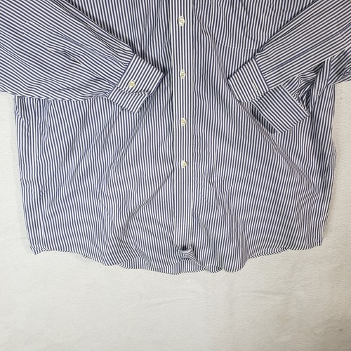 Brooks Brothers Dress Shirt Mens XL XLarge 16.5 Blue Striped Pocket Long Sleeve - Picture 7 of 9