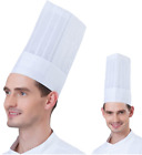 10 Pcs Disposable Chef Hats Non-Woven Paper Fiber Cap for Kids, Adults, Adjustab
