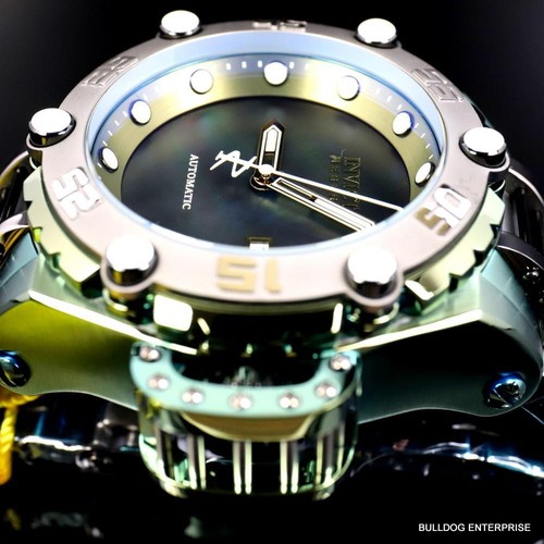 Invicta Reserve Flying Fox Green Steel Black MOP Automatic 52mm Watch New - 第 11/12 張圖片