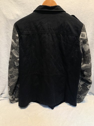 Chaqueta De Colección I.B Diffusion Ligera Negra Estampado Azteca Mangas Mujer Talla L - Imagen 6 de 12