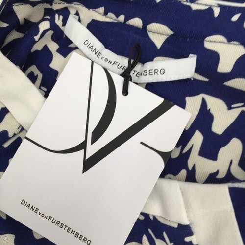 DVF Diane von Furstenberg Achelle Scribble Lines blue tunic dress silk new 0 - Picture 4 of 4