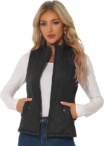 Chic Women's Lightweight Quilted Puffer Vest with Stand Collar & Pockets - Picture 3 of 8