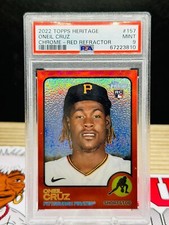 2022 Topps Heritage Chrome Red Border Refractor #157 Oneil Cruz /573 RC Pirates