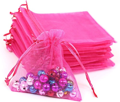 100Pcs Sheer Organza Gift Bags Wedding Party Favour Mesh Jewelry Candy Pouches - Picture 24 of 125