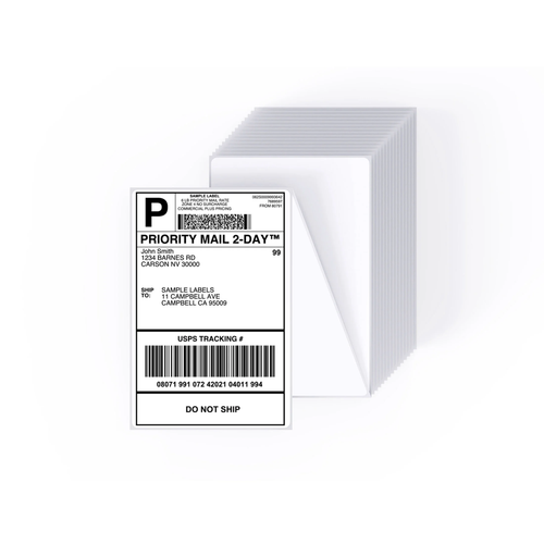 4" x 6" Direkte Thermische Versandetiketten, 500 Perforierte Fächerfaltung, Langlebig Klebend - Bild 8 von 14