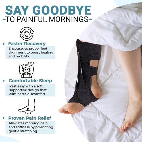 Plantar Fasciitis Night Splint – Adjustable Orthotic Brace for Foot Drop & Heel - Picture 3 of 8