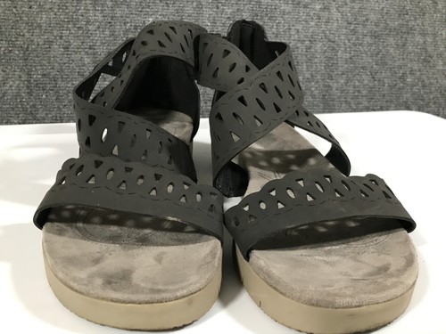 Baretraps Sandals Womens Size 6.5 Black Strap Comfort Zip Back - Picture 3 of 9