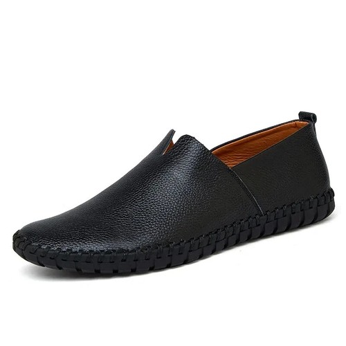 Loafers Leather Shoes Men's Casual Moccasins Breathable Driving Flats Shoes - Picture 23 of 29