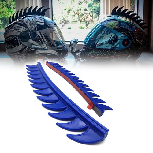 Dirtbike Rubber Helmet Mohawk Warhawk Spikes Decals Strip + Reflective 3M Stick - Picture 14 of 15