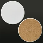 144pcs 4.05'' Round Ceramic Tiles Coasters Plain Blanks With Cork Pads for Xmas