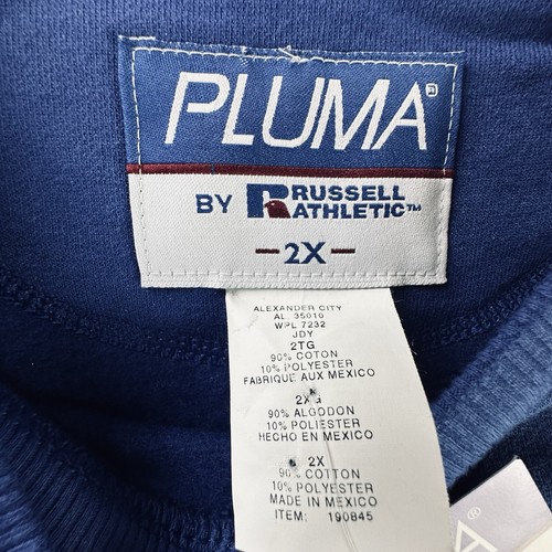 Vintage 90s Russell Athletic Sweatshirt XXL Pluma Blue Blank Crewneck Dead Stock - Bild 3 von 8