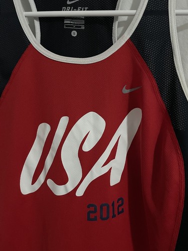 Nike Dri-Fit Tank Top USA 2012 Womens Small Red White Blue Mesh Back Polyester - Picture 2 of 8