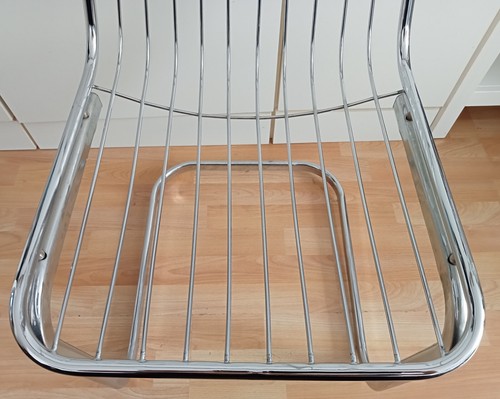 Freischwinger Stuhl 70er Metall Vintage Chrom Retro Rinaldi Stil Schwingstuhl - Bild 24 von 24