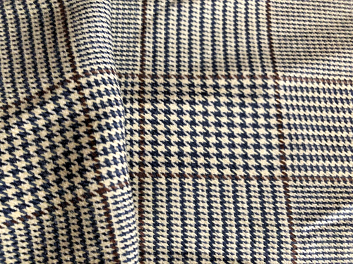 Blue/Brown Plaid Tartan Cotton Fashion Suit Skirt Shirt Fabric 4 yards x 60" - Picture 7 of 10