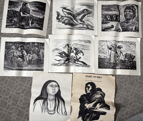 Eight Studies Mexican Masters Of Graphic Arts Prints 7 Prints 1952 - Picture 1 of 12