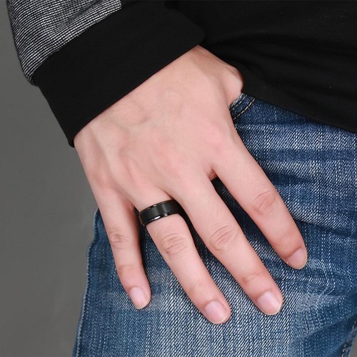 Anti-anxiety Spinner Fidgets Rotating Rings Unisex Black Stainless Steel Rings^ - Bild 12 von 22