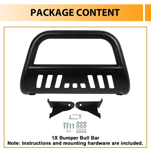 FOR 99-07 SILVERADO SIERRA 1500 BLACK 3" FRONT BULL BAR PUSH BUMPER GRILLE GUARD - Picture 8 of 17