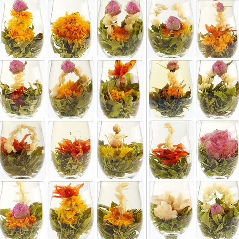 20 Pcs Blooming Tea Green Tea Blooming Tea Balls Artistic Blossom Flowers  Tea