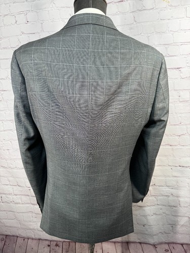 ENGLISH LAUNDRY Mens Gray Overcheck ATHLETIC FIT Sport Coat Blazer Jacket 44R - Picture 5 of 9
